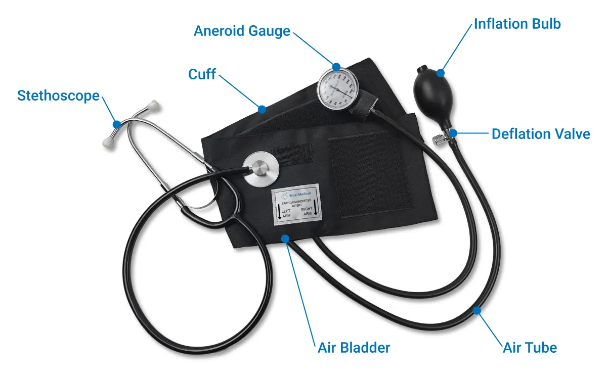 Components of Aneroid Blood Pressure Kit