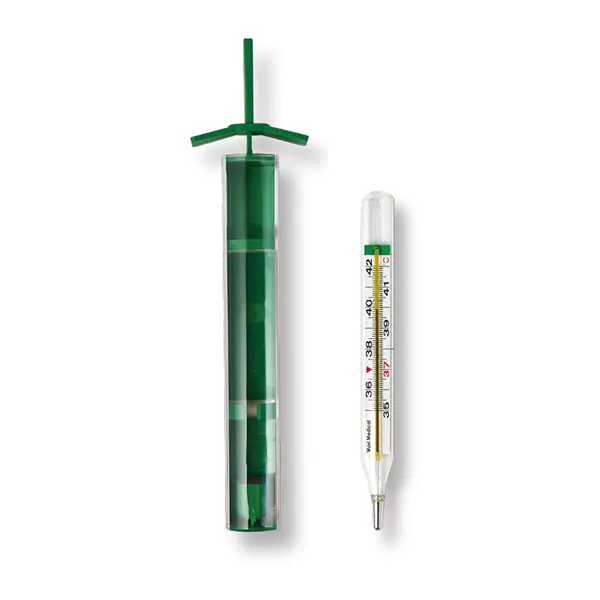 Mercury-free Clinical Thermometers, Easy-reset Magnifying Case Type