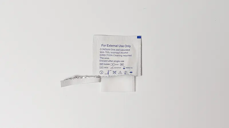 Individually sealed foil sachet