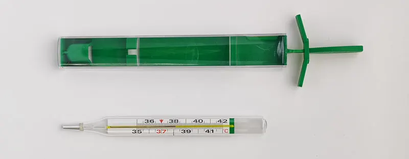 Galinstan thermometers with Shaking & Enlargement Case